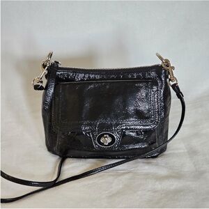 EUC - COACH Poppy Black Patent Leather Crossbody Bag
